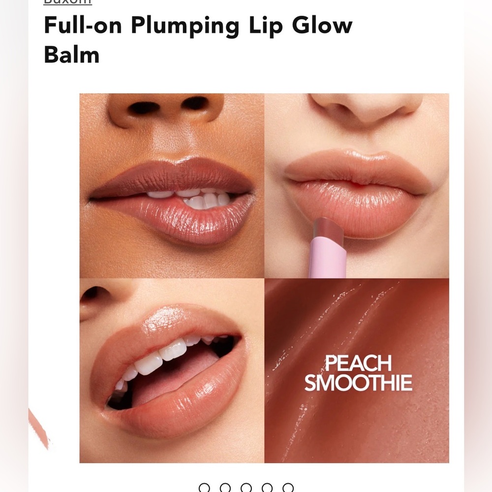 New! Buxom Unisex 0.07Oz Peach Smoothie Full-On Lip Glow Balm